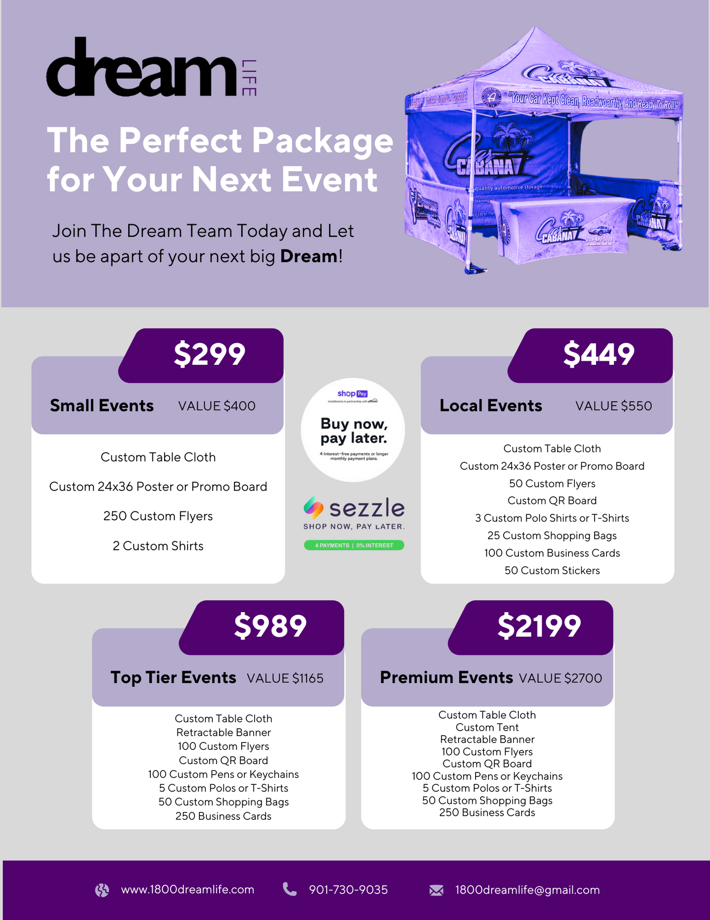 VENDOR/POPUP PACKAGES