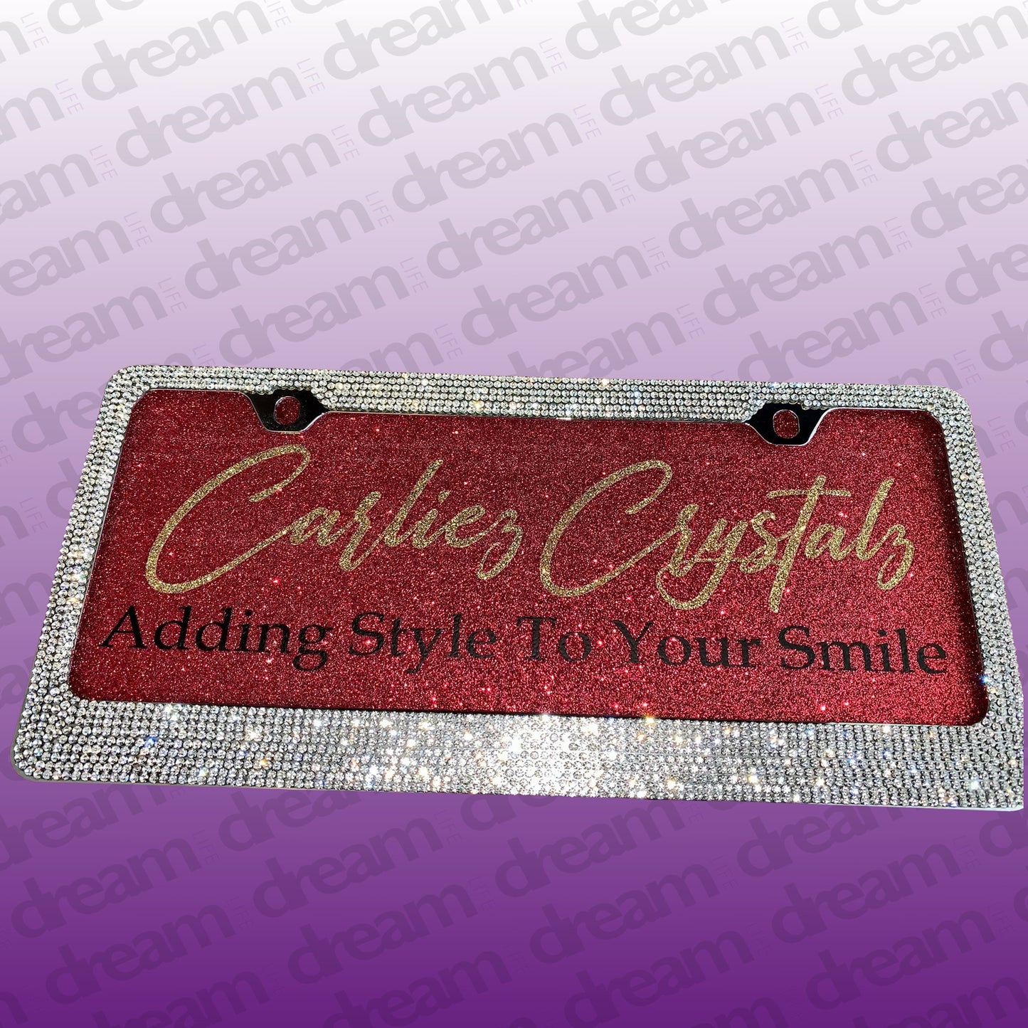 Custom License Plates with Crystal Frame